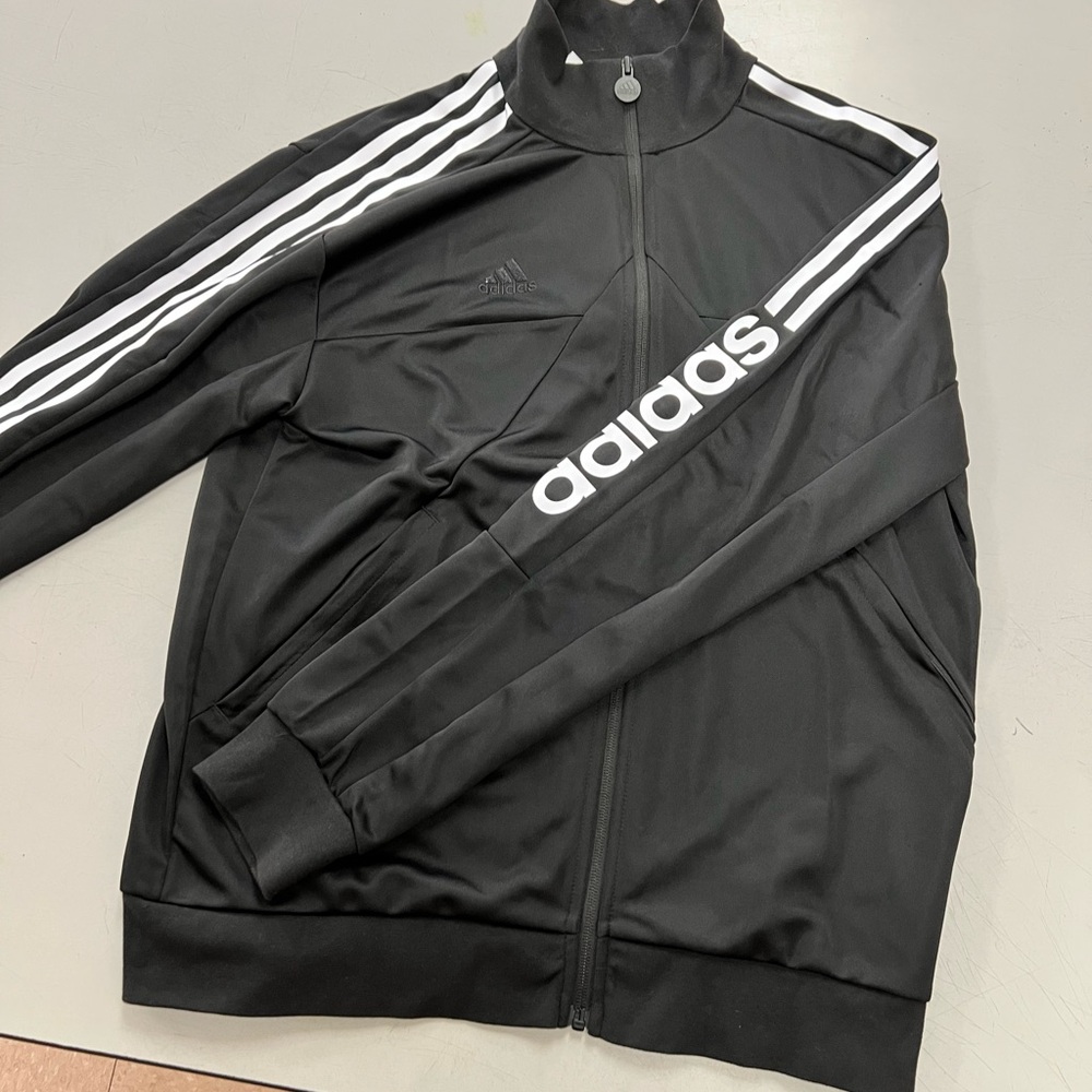 Adidas Men's Black Track Jacket 3-Stripes